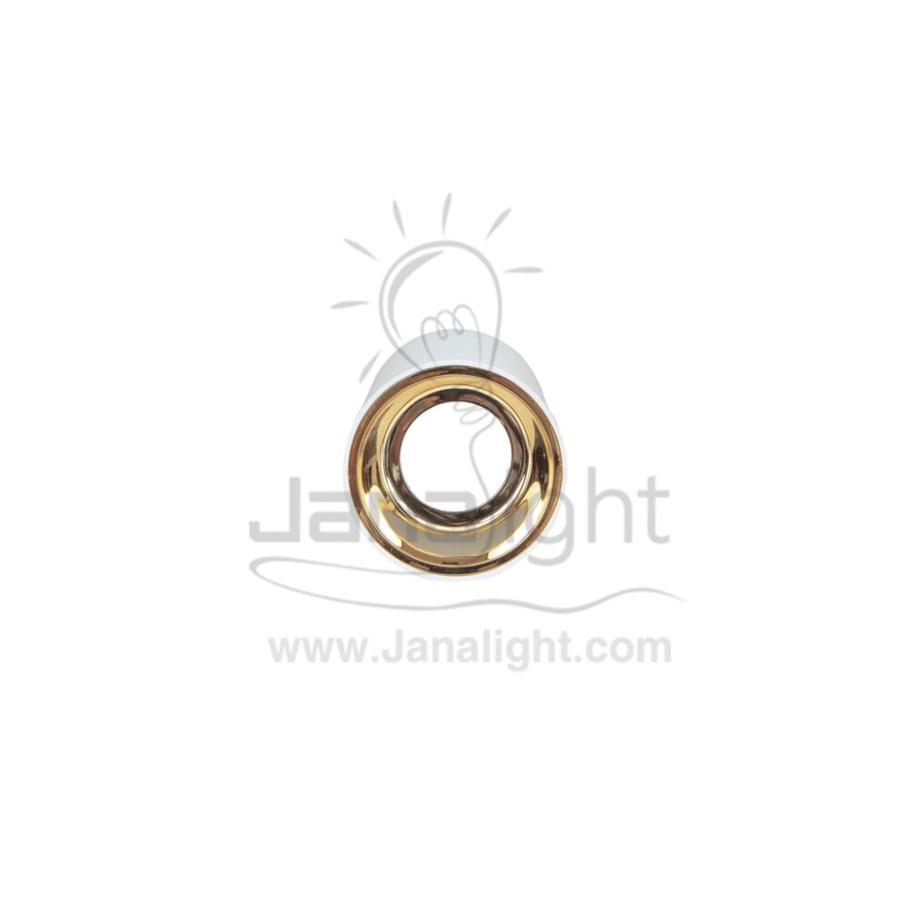 فريم سبوت سلندر فارغ مدور ابيض قلب ذهبي بلاستك cylinder downlight frame plastic white-gold